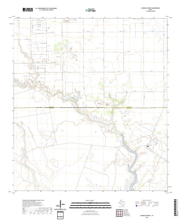 US Topo 7.5-minute map for Laureles Ranch TX