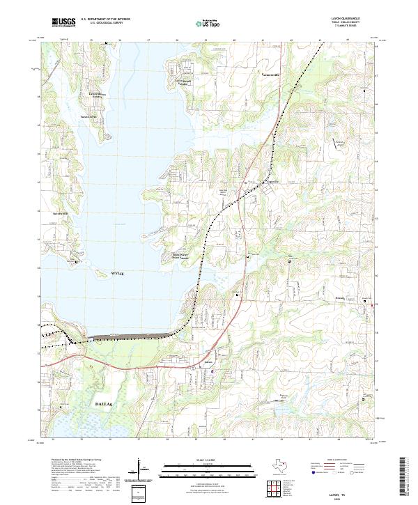 US Topo 7.5-minute map for Lavon TX