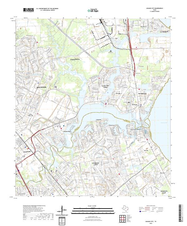 US Topo 7.5-minute map for League City TX