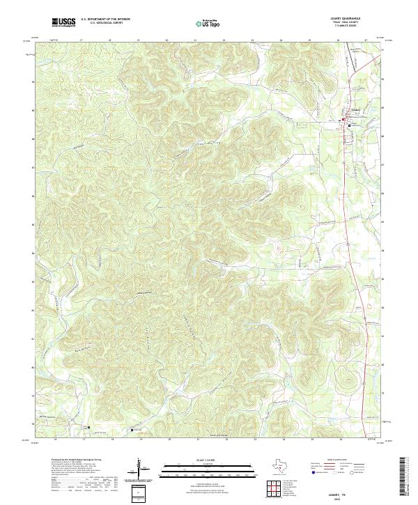 US Topo 7.5-minute map for Leakey TX