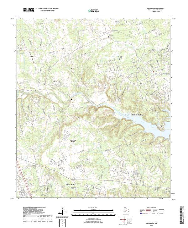 US Topo 7.5-minute map for Leander NE TX
