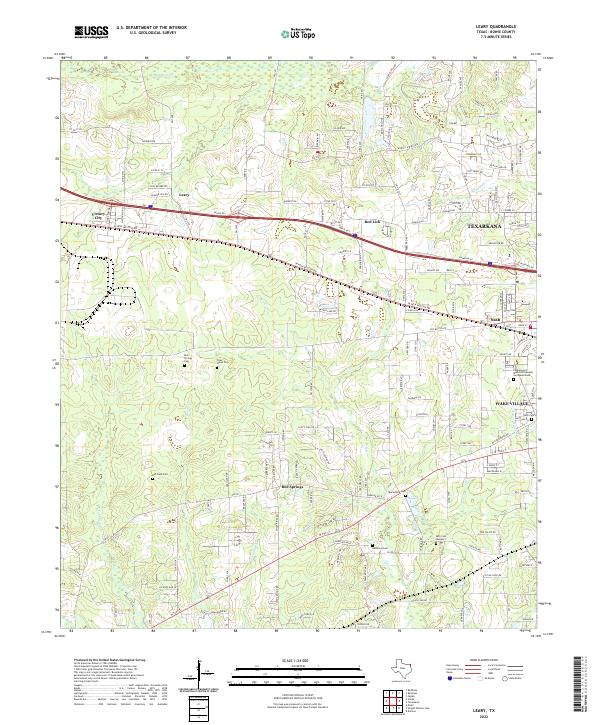 US Topo 7.5-minute map for Leary TX