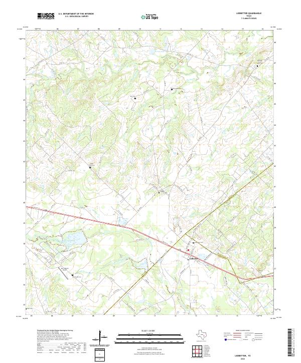 US Topo 7.5-minute map for Ledbetter TX