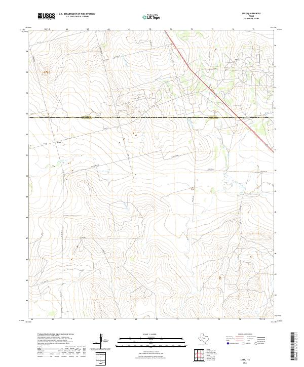 US Topo 7.5-minute map for Lees TX