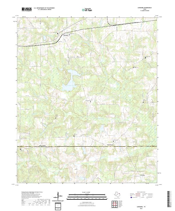 US Topo 7.5-minute map for Leesburg TX