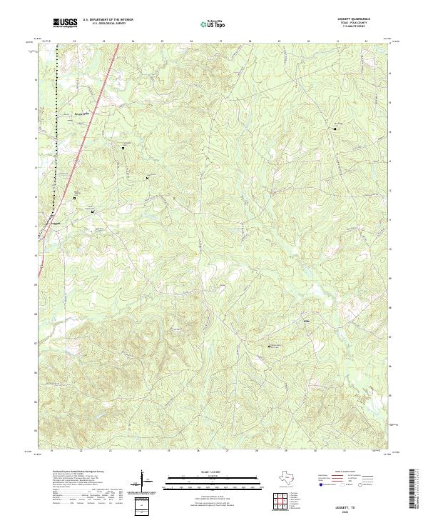 US Topo 7.5-minute map for Leggett TX