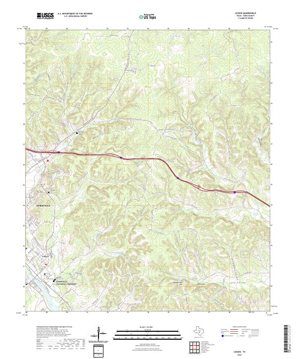 US Topo 7.5-minute map for Legion TX