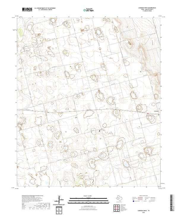 US Topo 7.5-minute map for Lenorah West TX