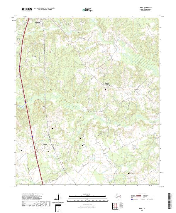 US Topo 7.5-minute map for Leona TX