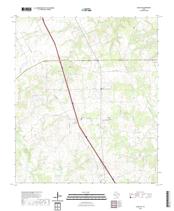 US Topo 7.5-minute map for Leona SW TX