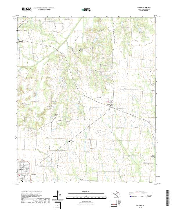 US Topo 7.5-minute map for Leonard TX
