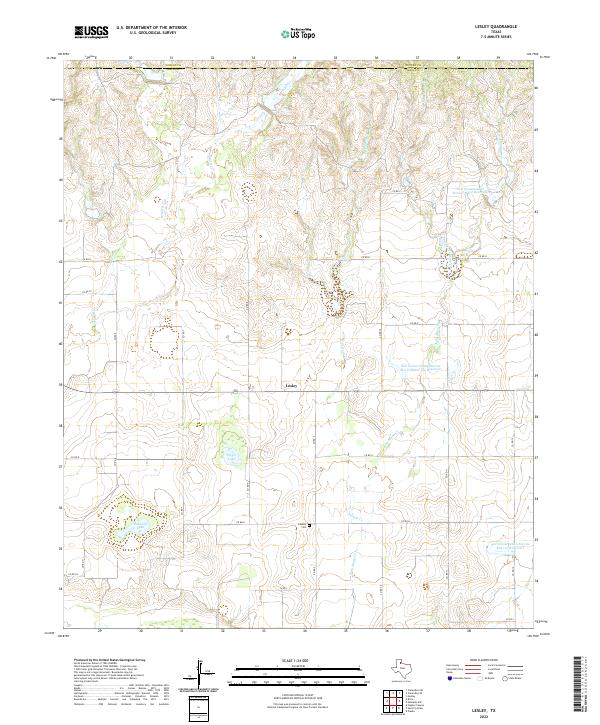 US Topo 7.5-minute map for Lesley TX