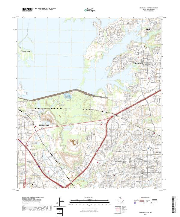 US Topo 7.5-minute map for Lewisville East TX