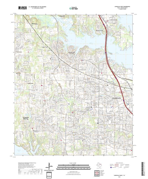 US Topo 7.5-minute map for Lewisville West TX