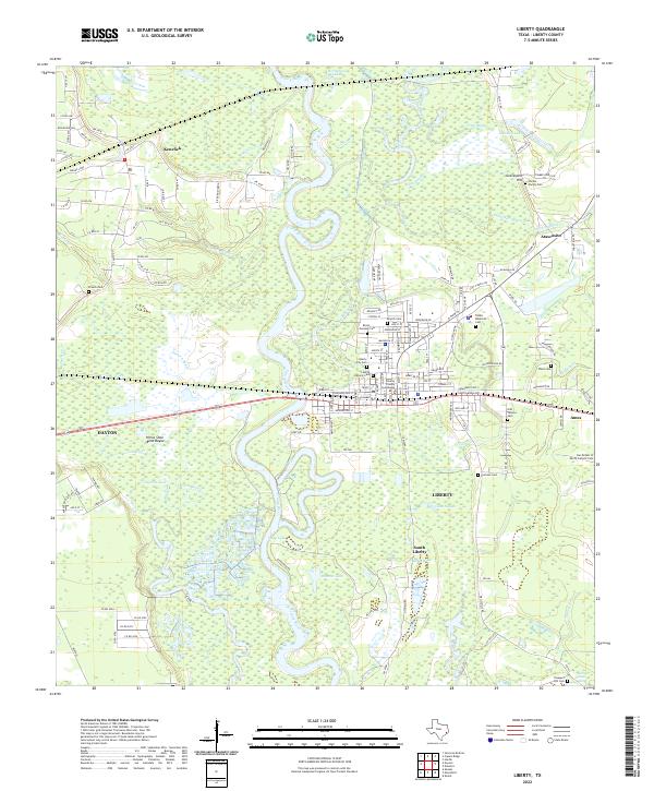 US Topo 7.5-minute map for Liberty TX