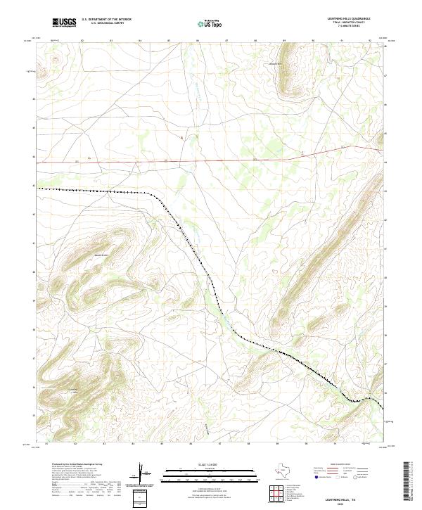 US Topo 7.5-minute map for Lightning Hills TX