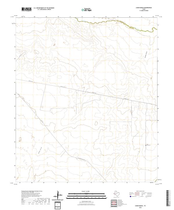 US Topo 7.5-minute map for Ligon Ranch TX