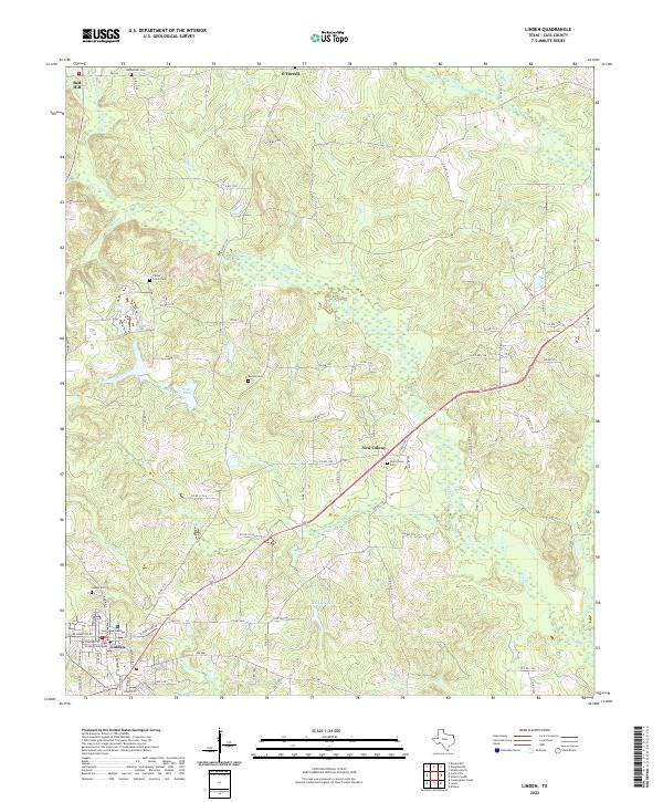 US Topo 7.5-minute map for Linden TX