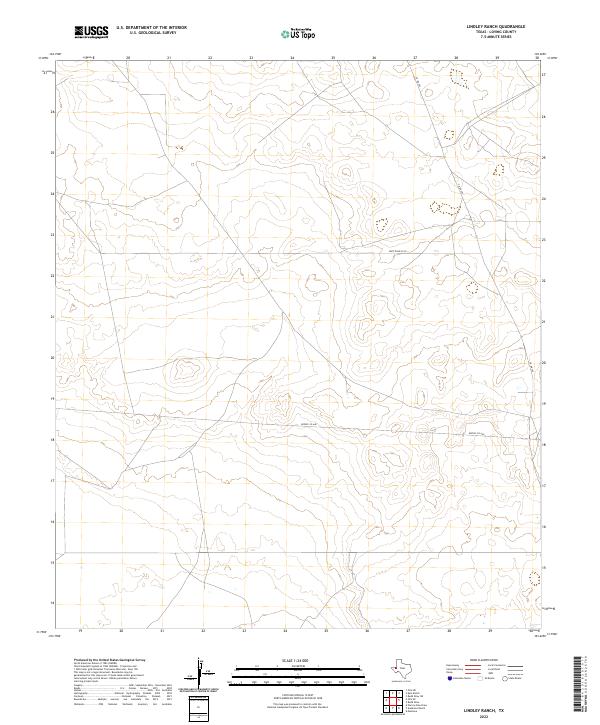 US Topo 7.5-minute map for Lindley Ranch TX