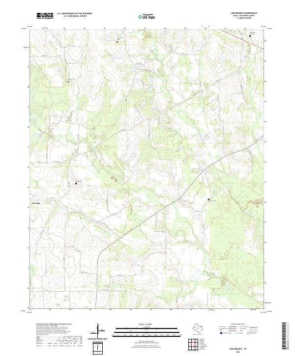 US Topo 7.5-minute map for Line Branch TX