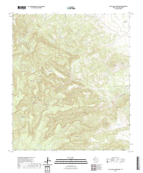 US Topo 7.5-minute map for Little Aguja Mountain TX