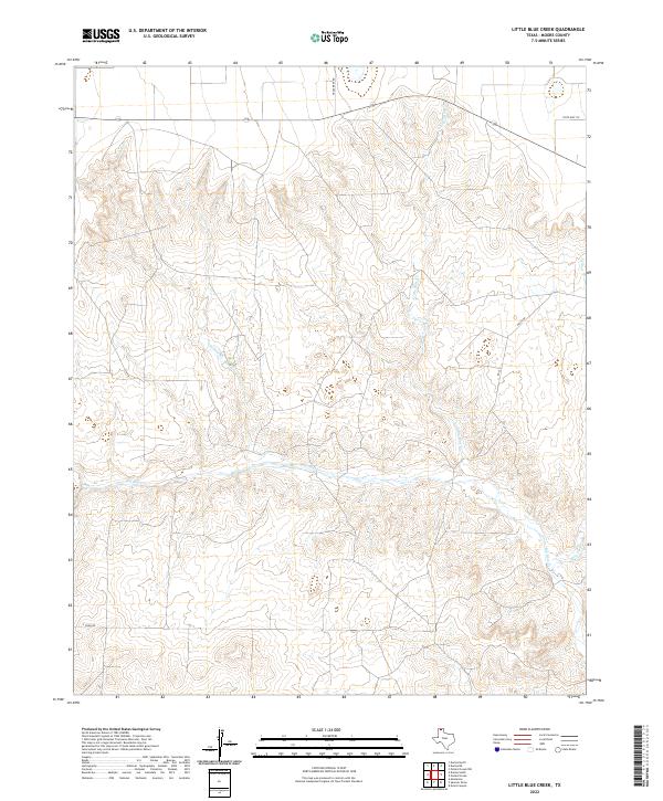 US Topo 7.5-minute map for Little Blue Creek TX