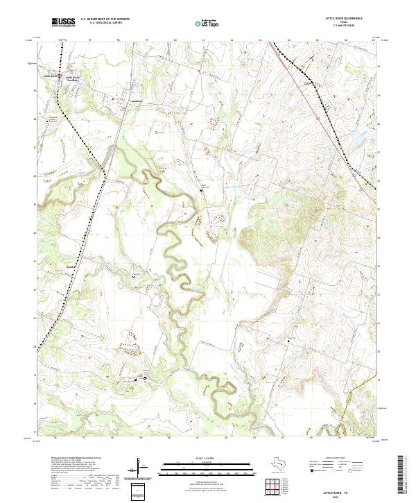 US Topo 7.5-minute map for Little River TX