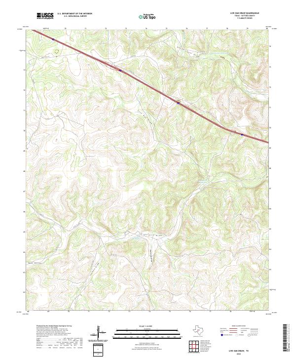 US Topo 7.5-minute map for Live Oak Draw TX