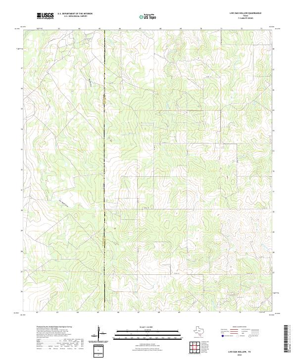 US Topo 7.5-minute map for Live Oak Hollow TX