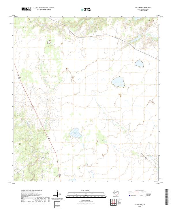 US Topo 7.5-minute map for Live Oak Lake TX