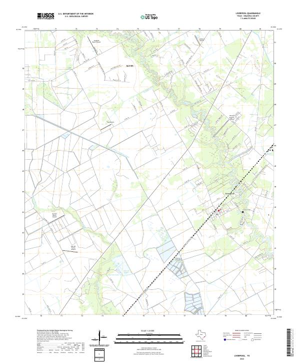 US Topo 7.5-minute map for Liverpool TX