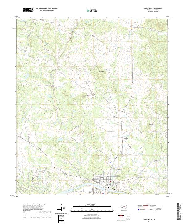 US Topo 7.5-minute map for Llano North TX