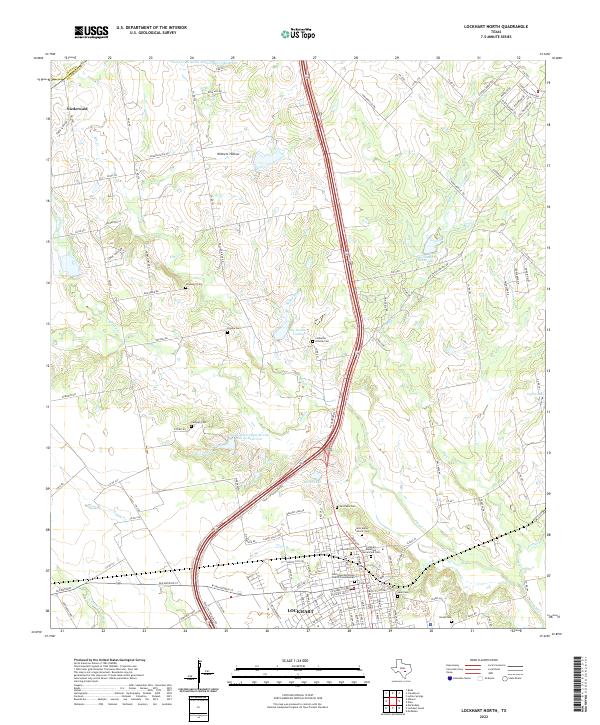 US Topo 7.5-minute map for Lockhart North TX
