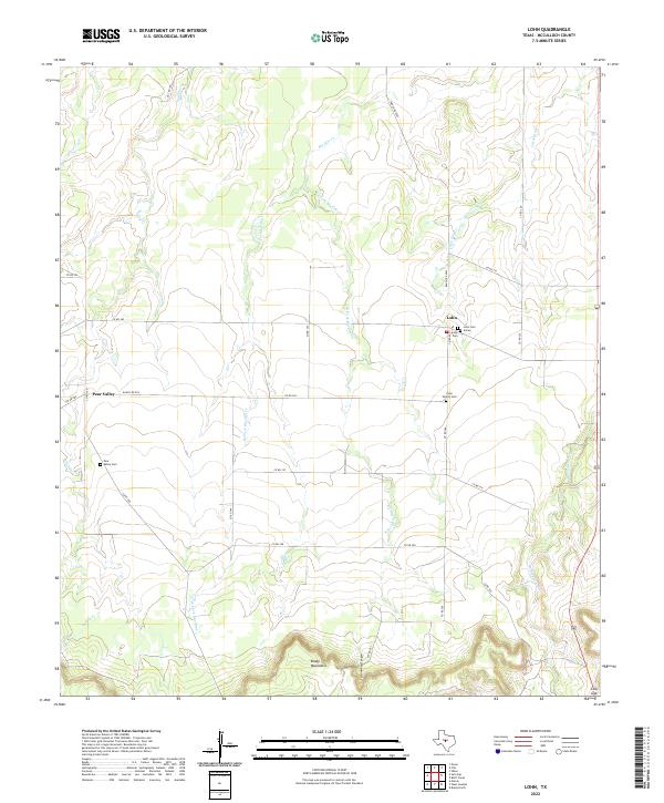 US Topo 7.5-minute map for Lohn TX