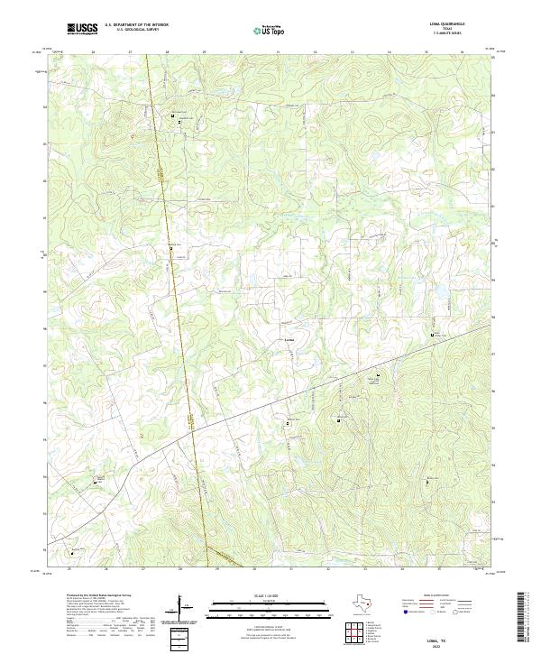 US Topo 7.5-minute map for Loma TX