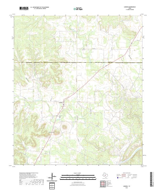 US Topo 7.5-minute map for London TX