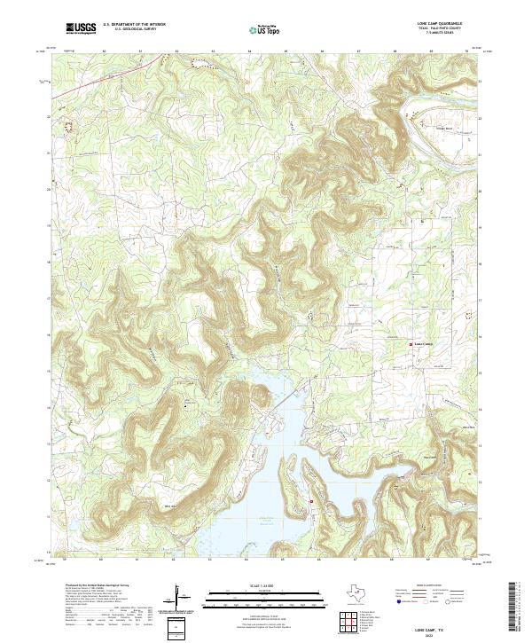 US Topo 7.5-minute map for Lone Camp TX