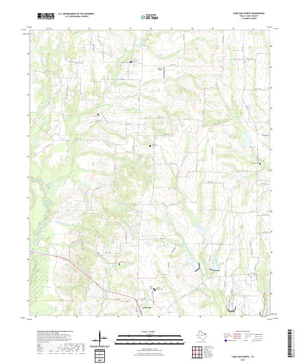US Topo 7.5-minute map for Lone Oak North TX