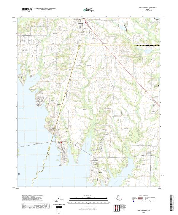 US Topo 7.5-minute map for Lone Oak South TX