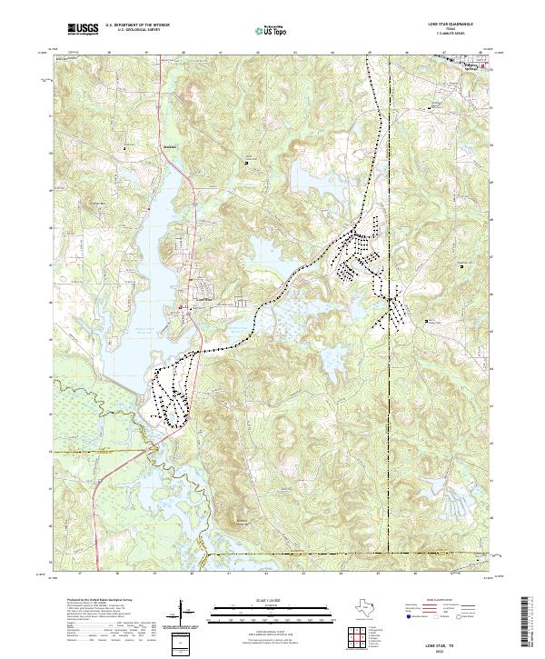US Topo 7.5-minute map for Lone Star TX