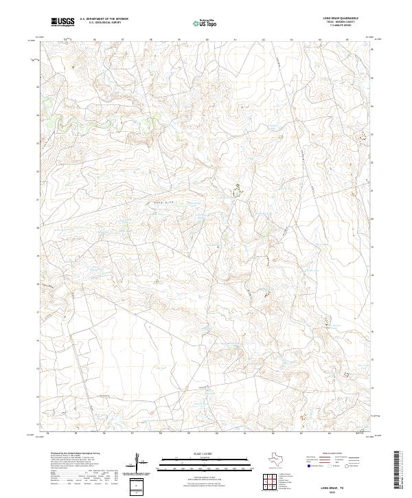 US Topo 7.5-minute map for Long Draw TX
