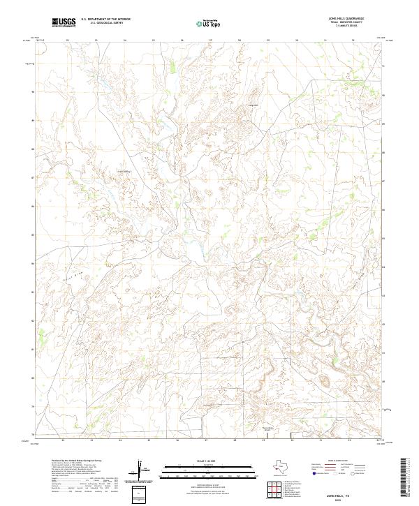 US Topo 7.5-minute map for Long Hills TX