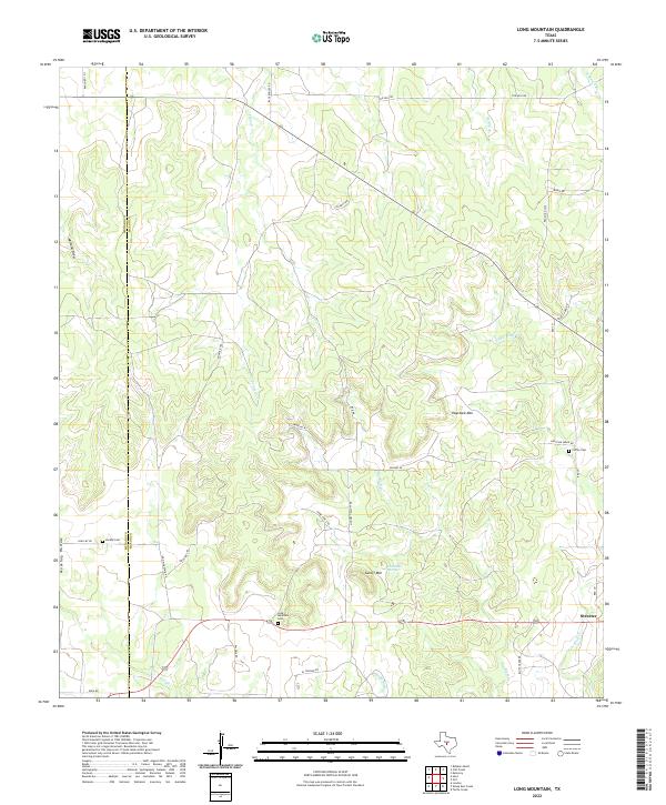 US Topo 7.5-minute map for Long Mountain TX