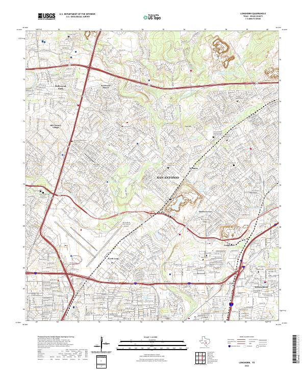 US Topo 7.5-minute map for Longhorn TX