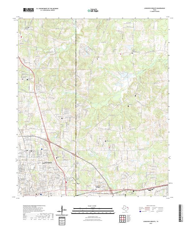 US Topo 7.5-minute map for Longview Heights TX