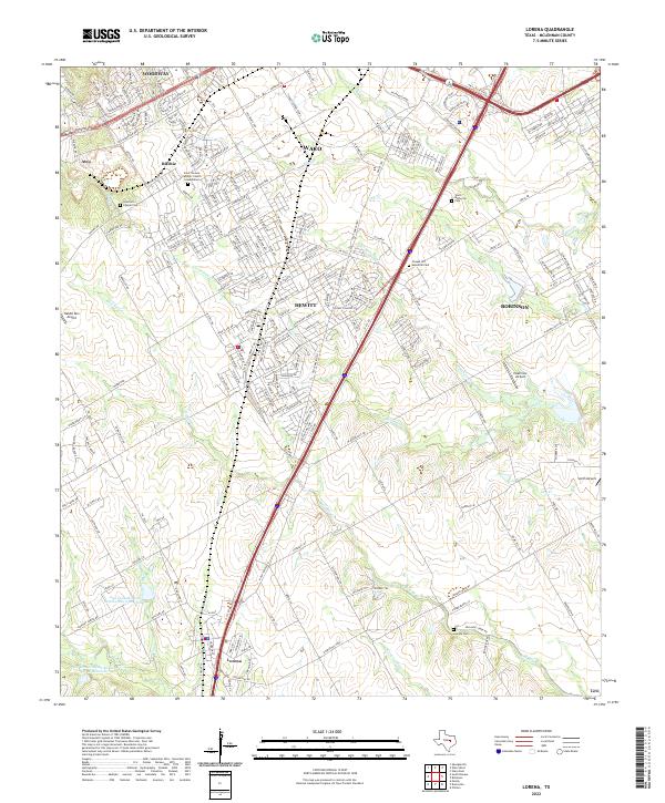 US Topo 7.5-minute map for Lorena TX