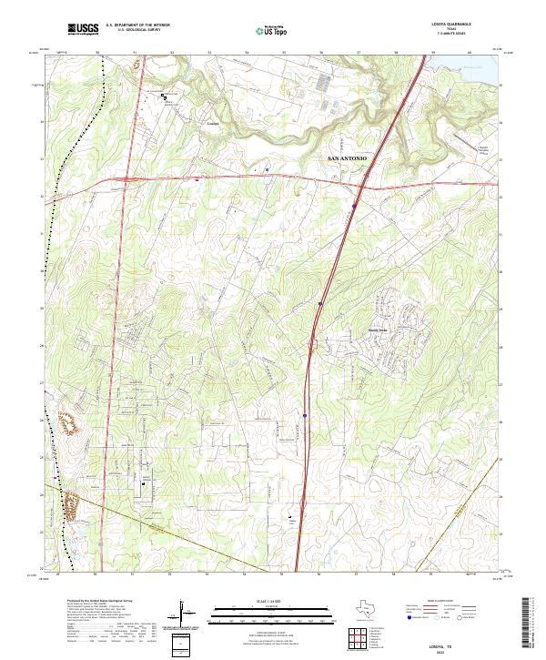US Topo 7.5-minute map for Losoya TX