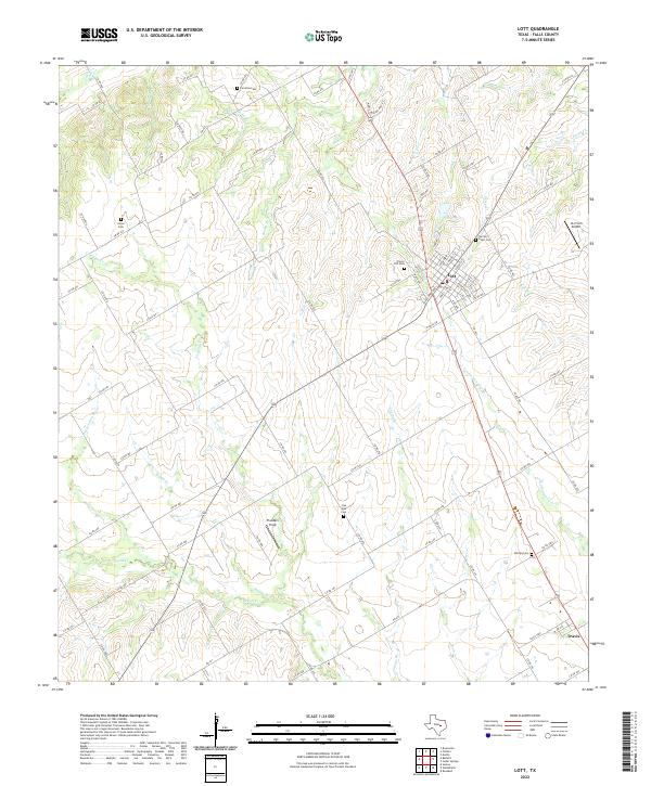 US Topo 7.5-minute map for Lott TX