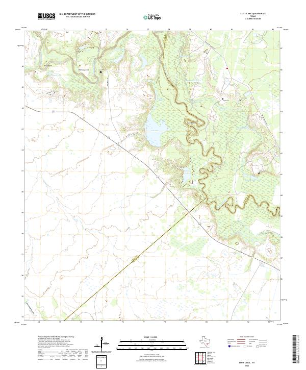 US Topo 7.5-minute map for Lott Lake TX