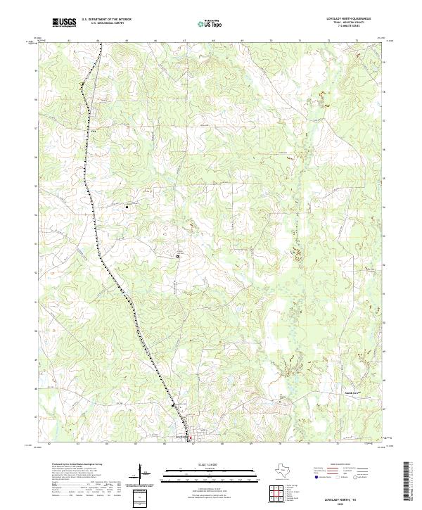 US Topo 7.5-minute map for Lovelady North TX